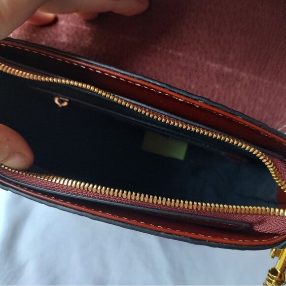 Brown Structured Crocodile Pattern Leather Handbag Shoulder. Quiet Luxury - Picture 6 of 8